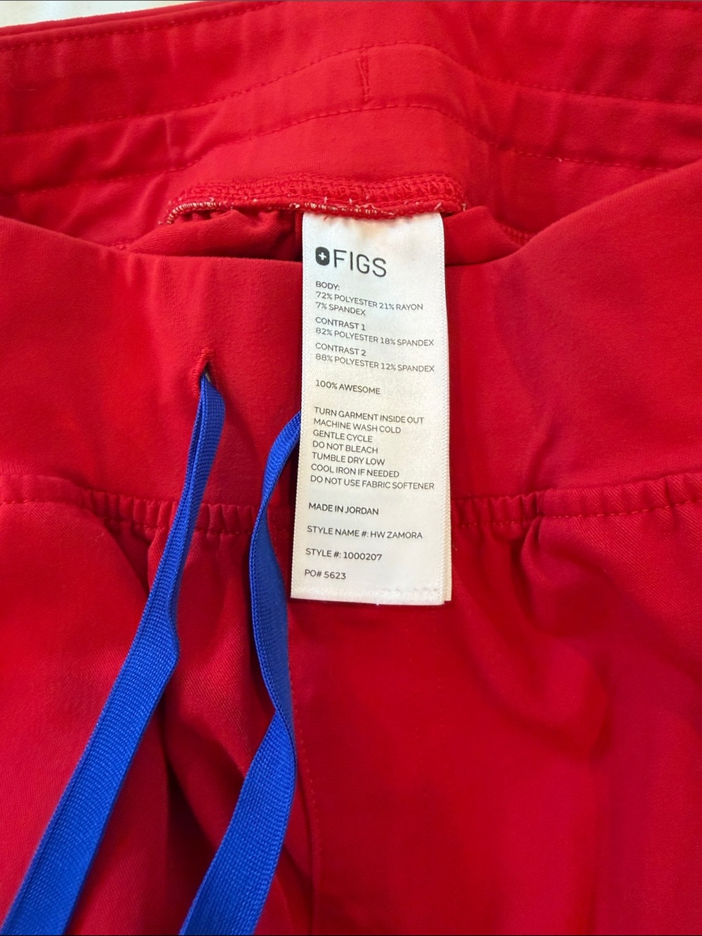Figs Winning Red High Waisted Zamora Joggers - Picture 2 of 3